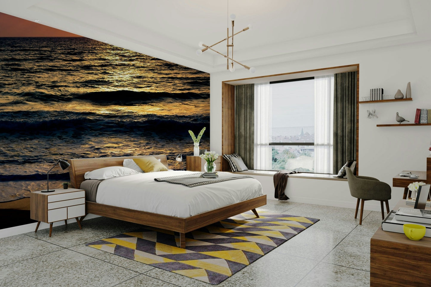 An artistic nature inspired mural for home decor.

