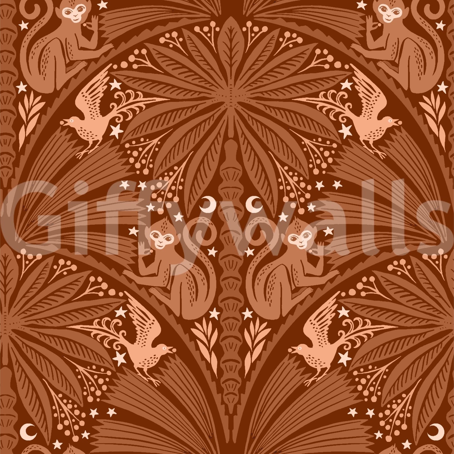 Wallpaper mural with jungle animals

