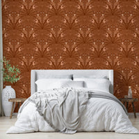 Vibrant wallpaper with monkeys and birds

