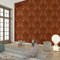 Playful monkey and bird wallpaper pattern

