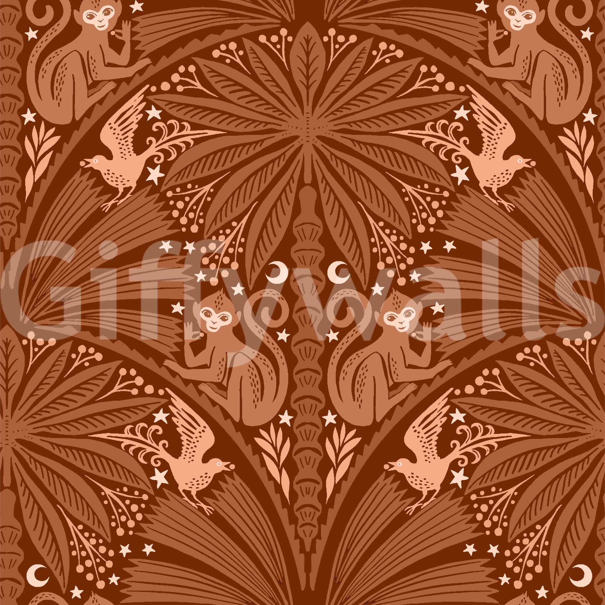 Wallpaper mural with jungle animals

