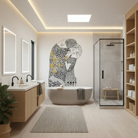 The Kiss wall mural by Gustav Klimt for an elegant hallway., GD7838