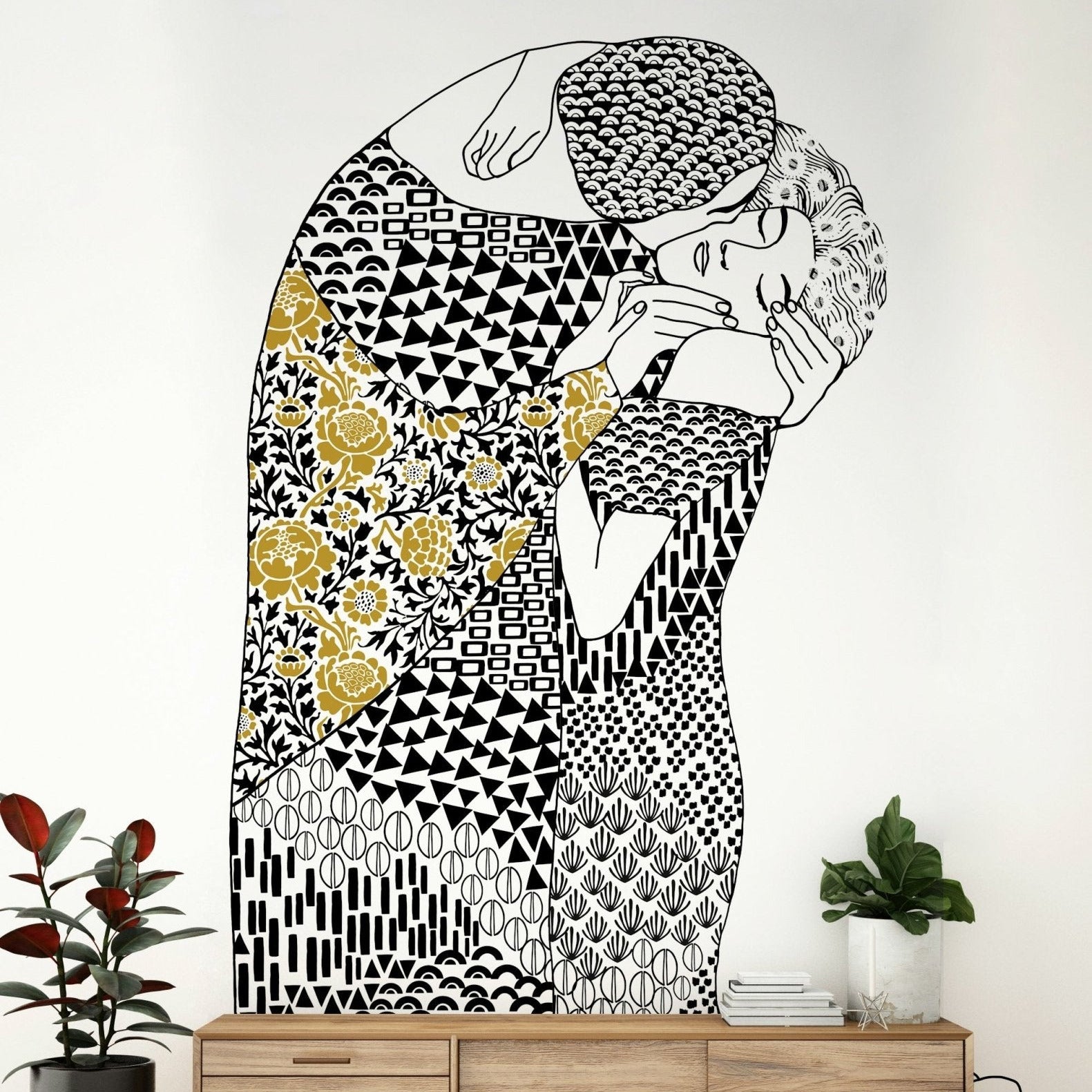 Artistic masterpiece wallpaper for a sophisticated home office., GD7838