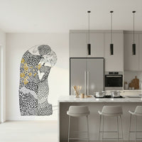 The Kiss wall mural as a focal point in a contemporary flat., GD7838
