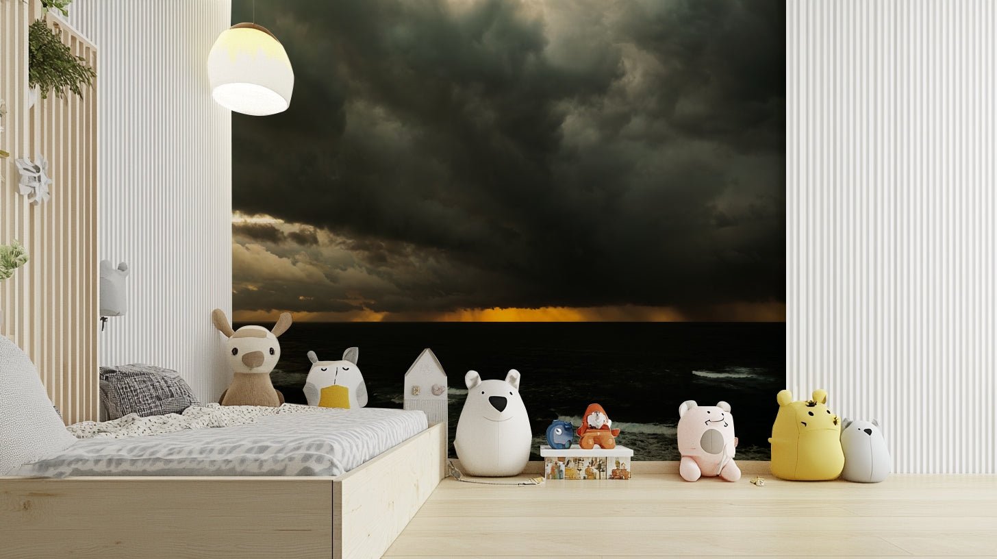 A beautiful modern art wall mural for a living room.

