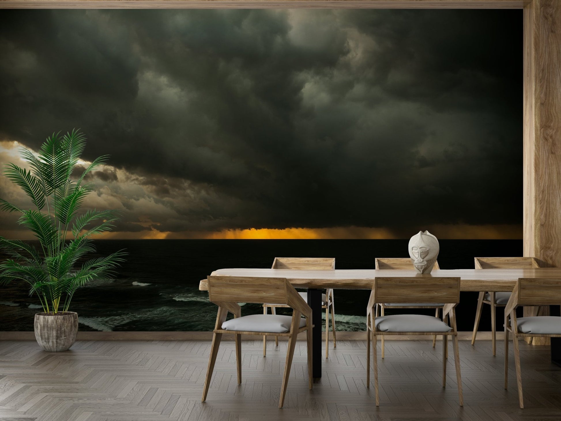 A serene light-themed wall mural for artistic decor.

