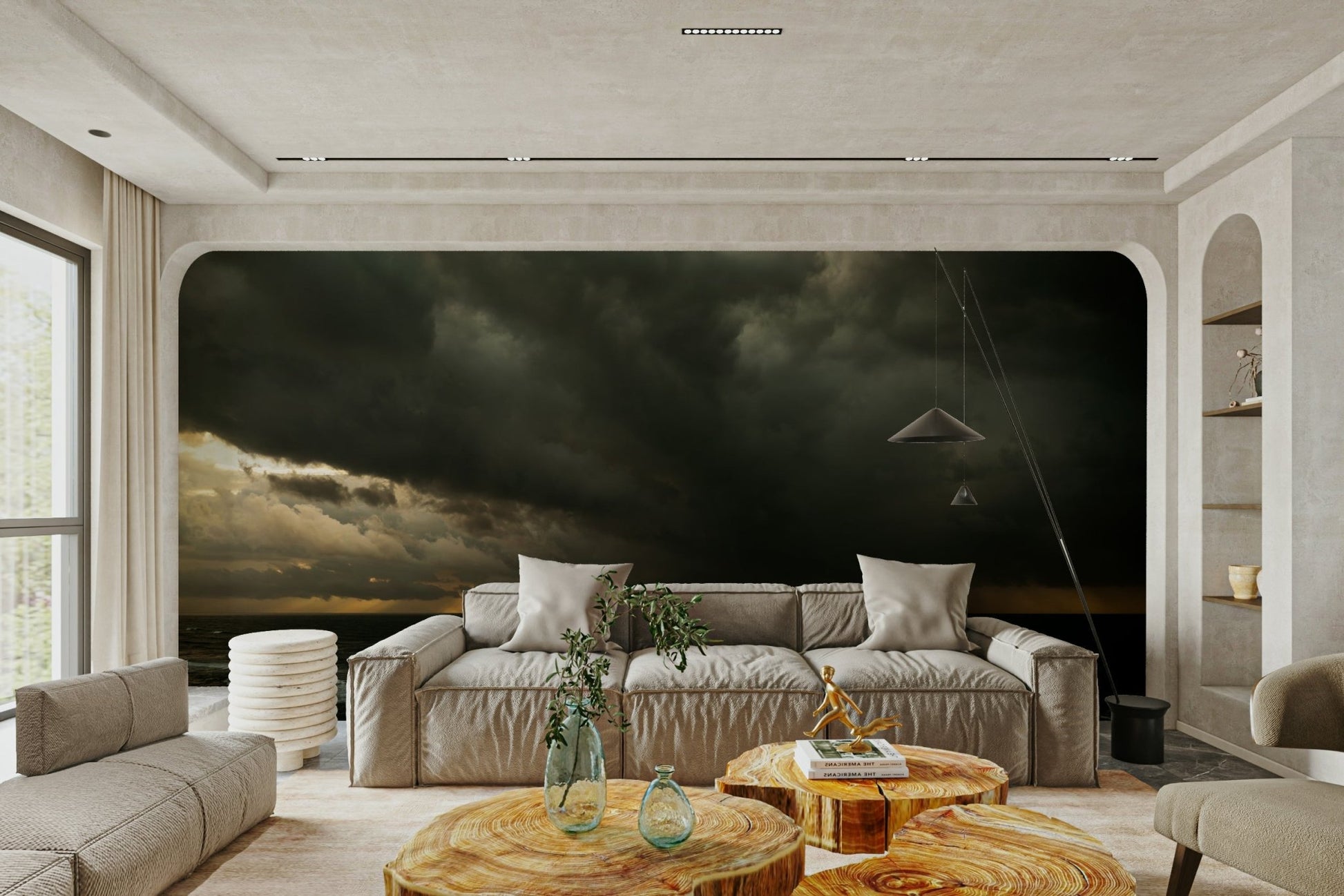 A beautiful, modern abstract wallpaper mural.

