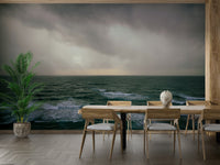 A calming light effect wallpaper mural that defines a space.


