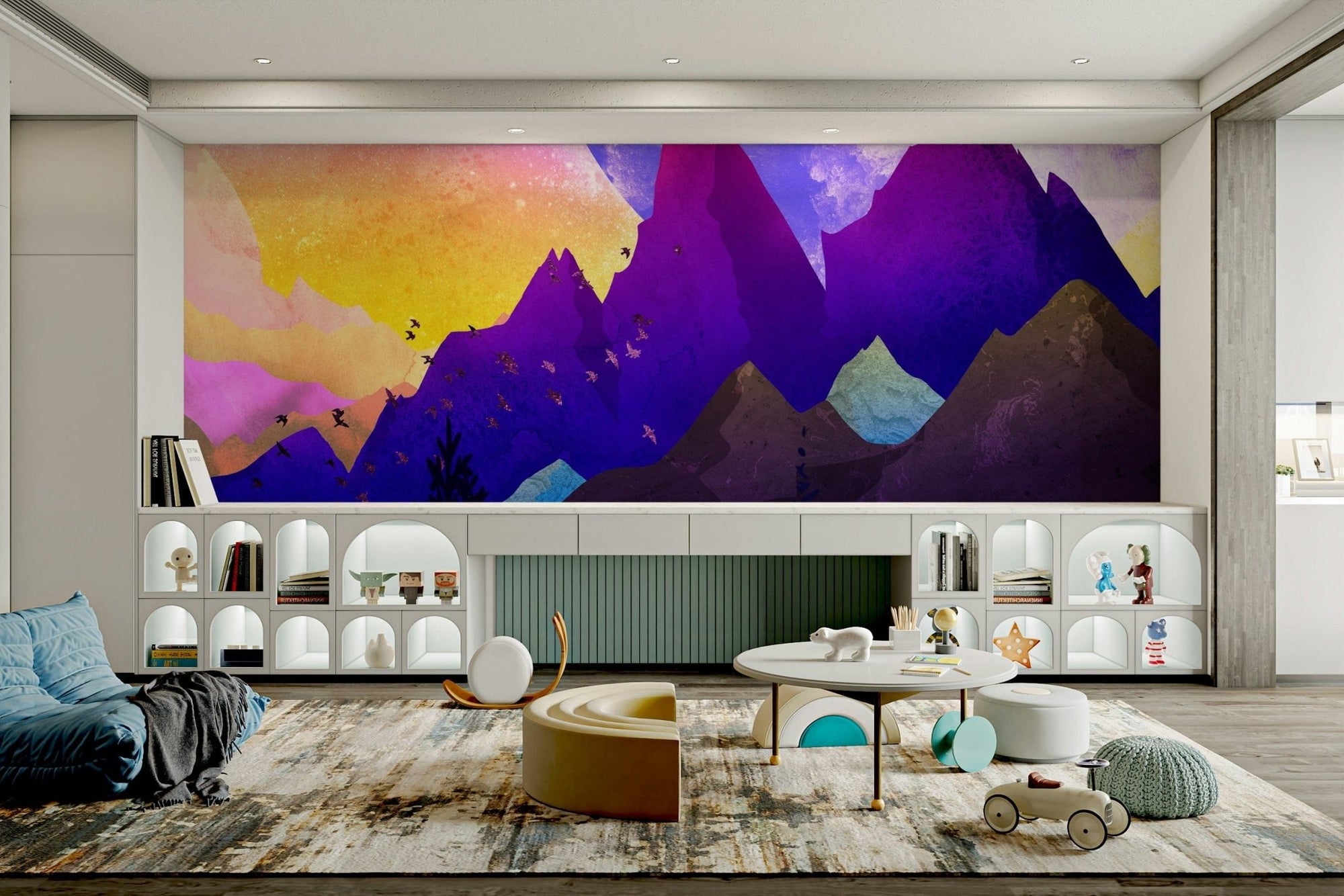 Colorful mountain wallpaper with magic feel GD100