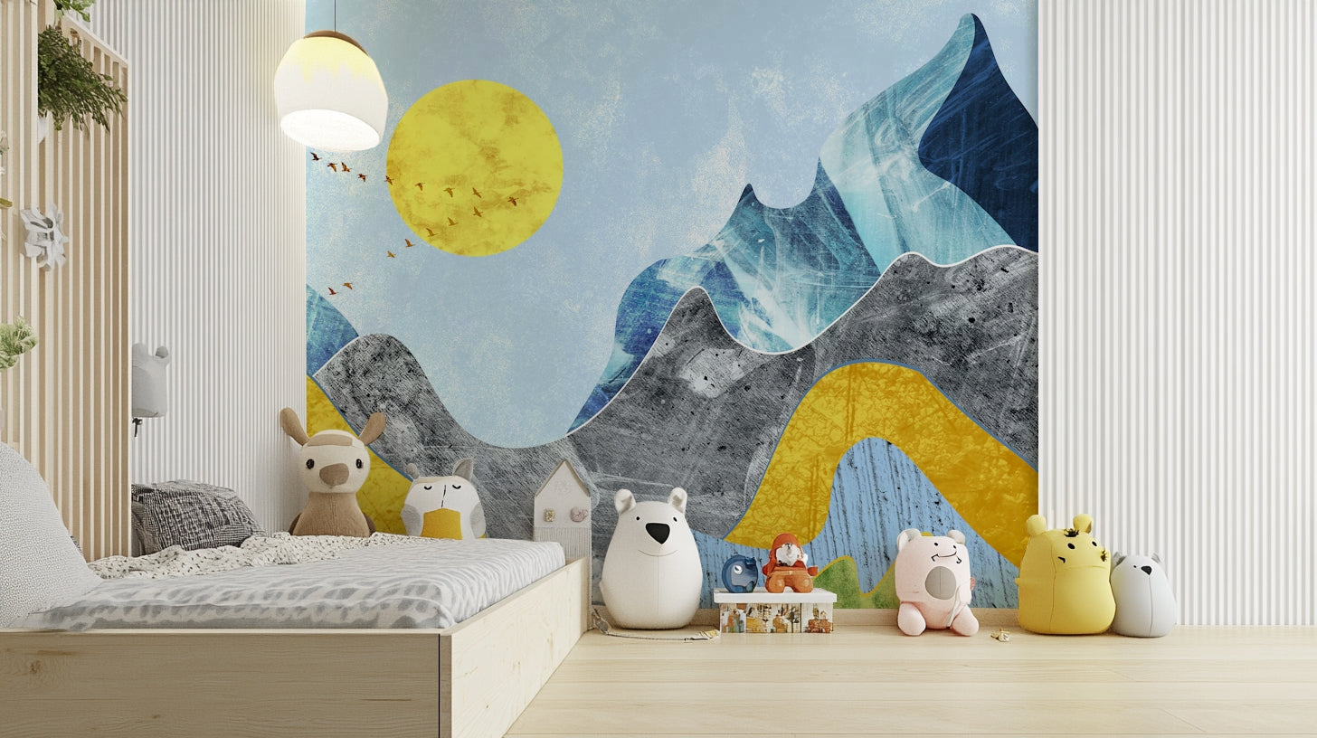 Marble texture mountain layers wallpaper