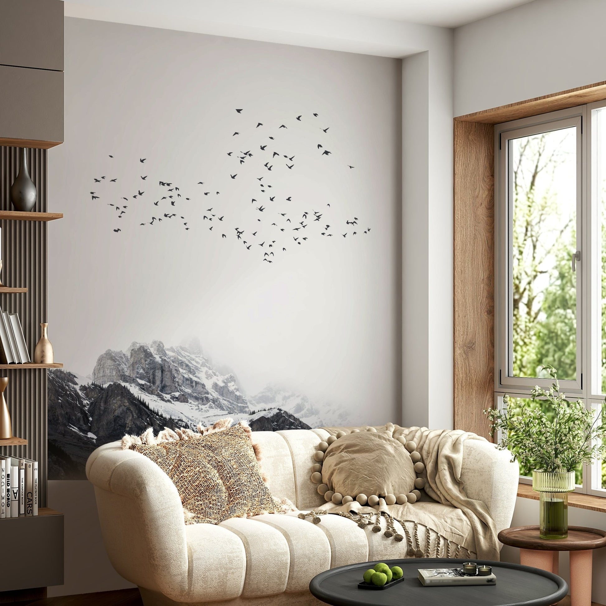 The mural covers a significant wall area.
