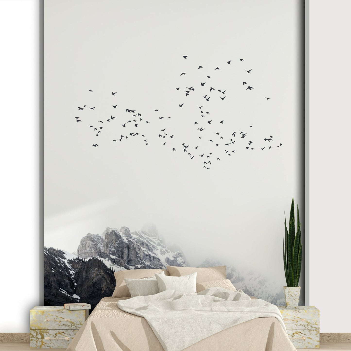 Colors are serene and natural, reflecting the tones of a high-altitude landscape.
