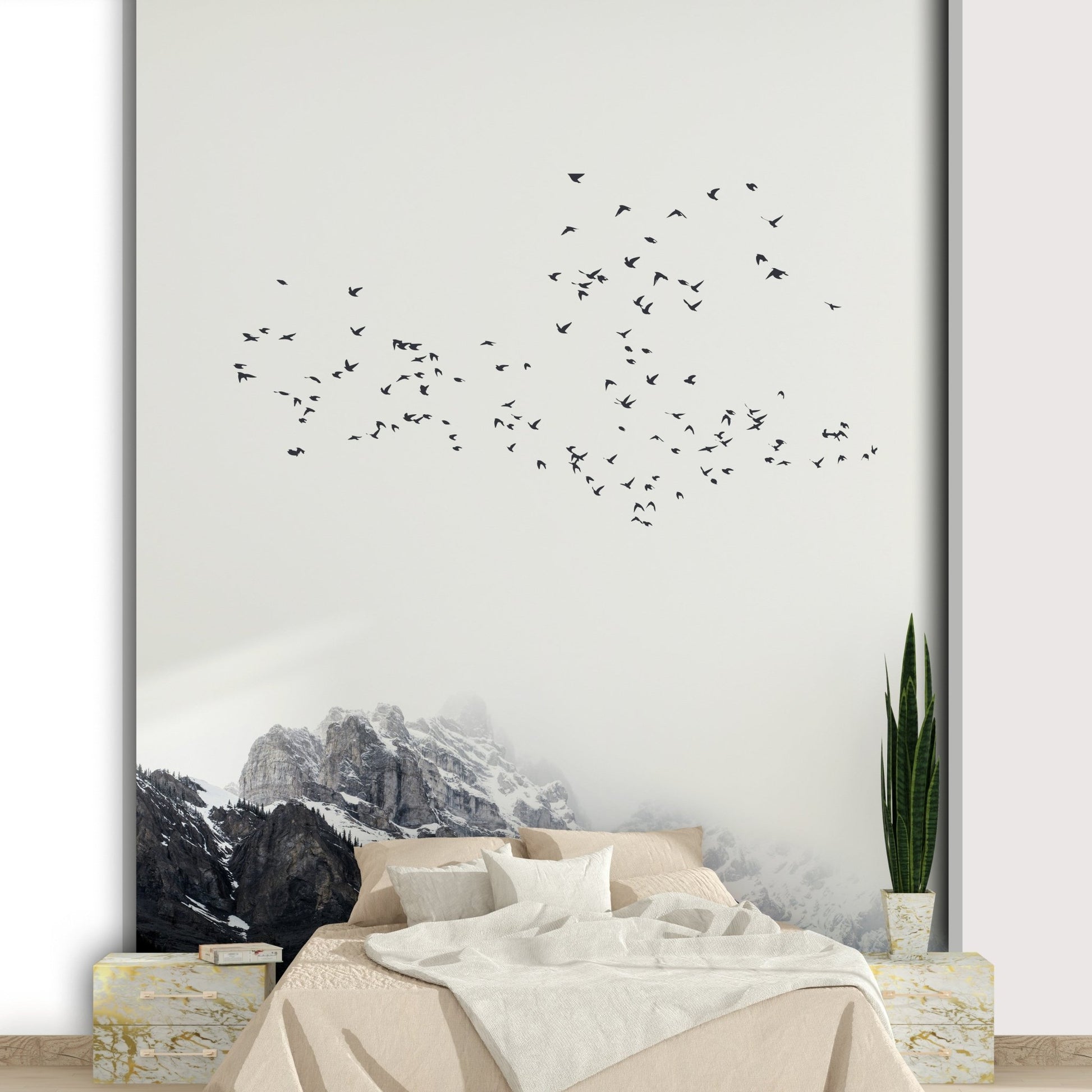 Colors are serene and natural, reflecting the tones of a high-altitude landscape.
