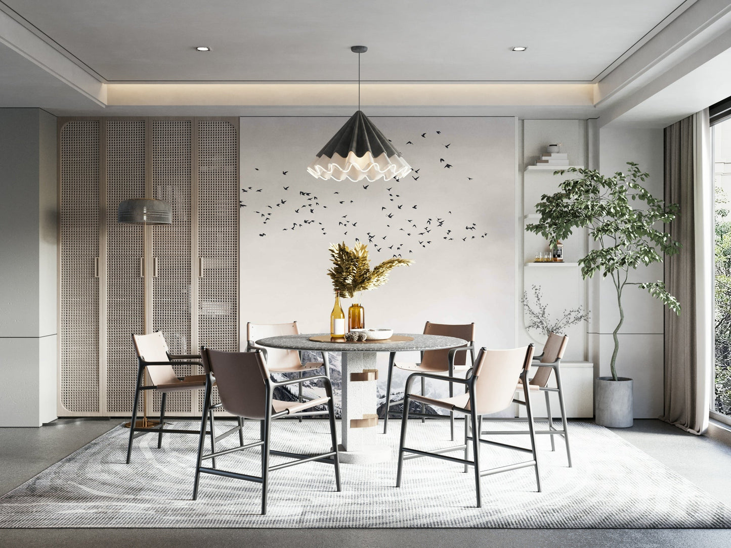 Features a panoramic or artistic view of mountains.
