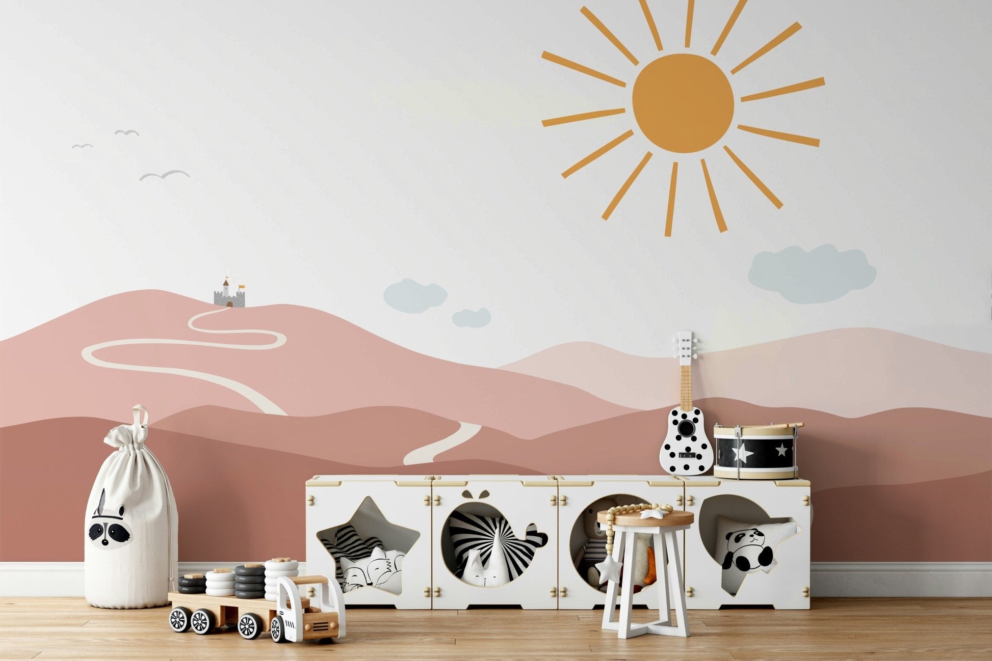 Imaginative wall mural with fairytale theme

