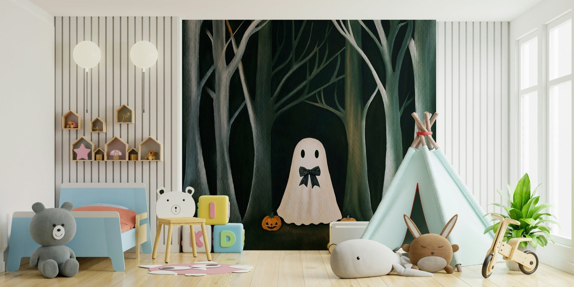 Preppy ghost wall decor mural 
