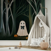 Preppy ghost bedroom mural design


