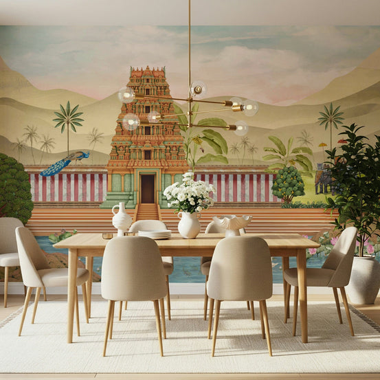 The Royal Pastoral wall mural featuring a serene meadow view, GD7545