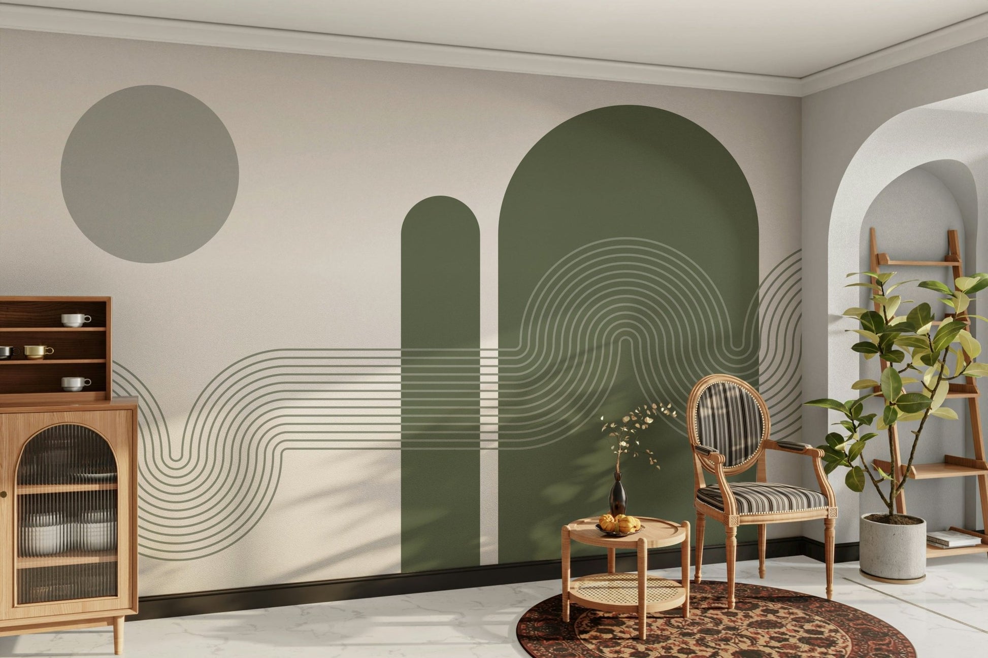 The Serenity of Curves Wall Mural full view

