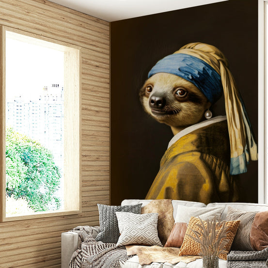 The Sloth with the Pearl Earring Wall Mural GD3333

