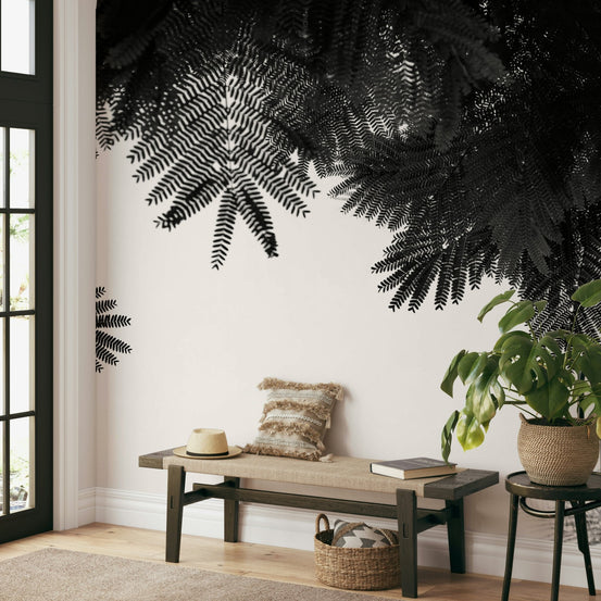 The Tree Top II Wall Mural with delicate monochrome fern fronds GD4971
