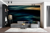 A calming water movement wallpaper mural that defines a space.

