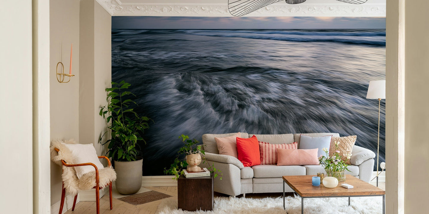 The wallpaper for walls being installed.