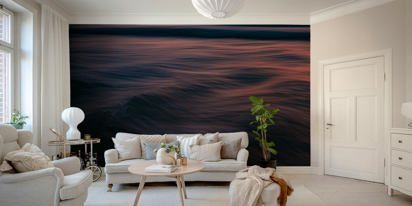 A detail shot of the flowing lines in the wallpaper.