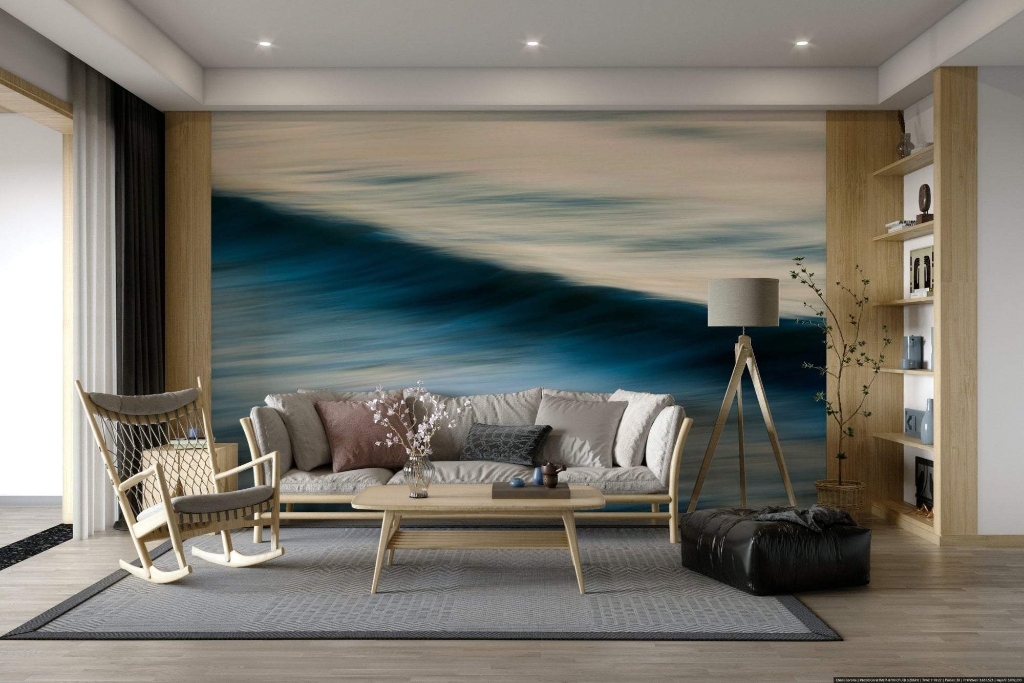 A beautiful abstract wave wallpaper mural for a modern home., GD4826