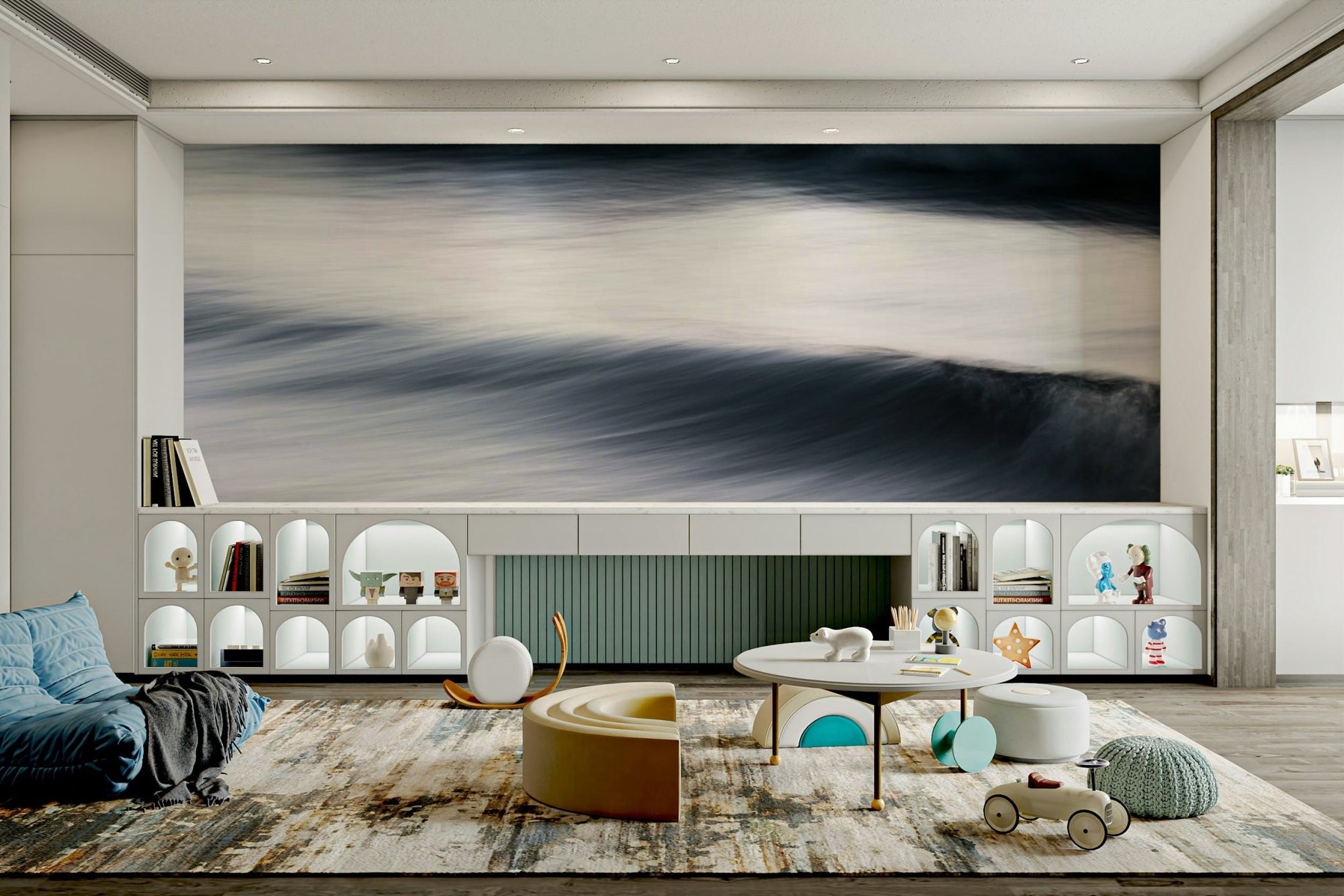 A beautiful abstract wave wallpaper mural for a modern home., GD4817