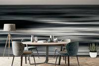 A calming ocean wave wallpaper mural that defines a space.

