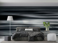 A tranquil coastal sea wall mural for your decor.


