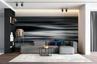An artistic coastal landscape mural for home decor.

