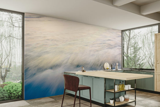 The Uniqueness of Waves XLIV wall mural showing rushing surf under a pale sky GD4912
