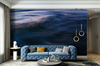 Dusk-lit water shifts from pink to dark blue, a Waves XXII wall mural GD4794
