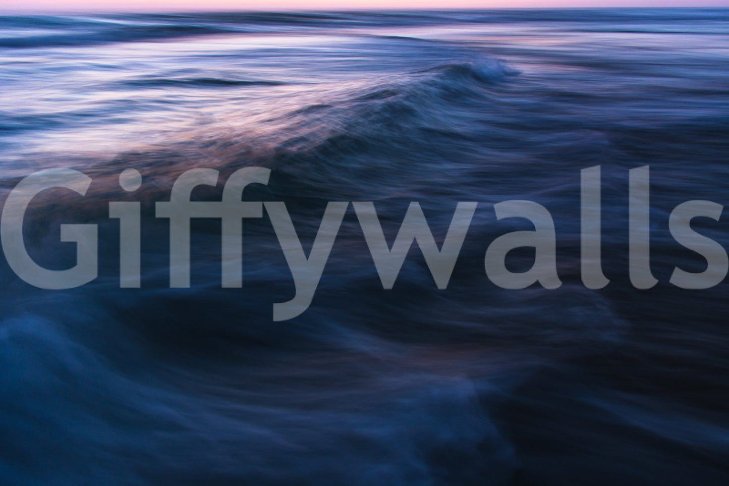Shadowed swells rise toward the pink light, a Waves XXII wall mural GD4794
