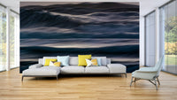 A graceful subtle pattern wall mural in cool, natural tones.

