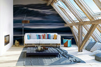 A beautiful abstract wave wallpaper mural for a modern home.

