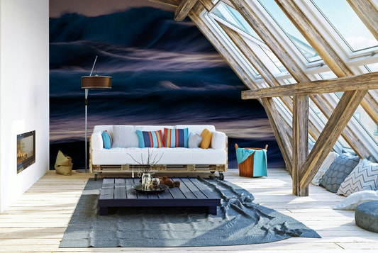 A beautiful abstract wave wallpaper mural for a modern home.

