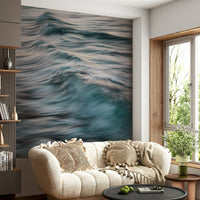 An artistic coastal landscape mural for home decor.

