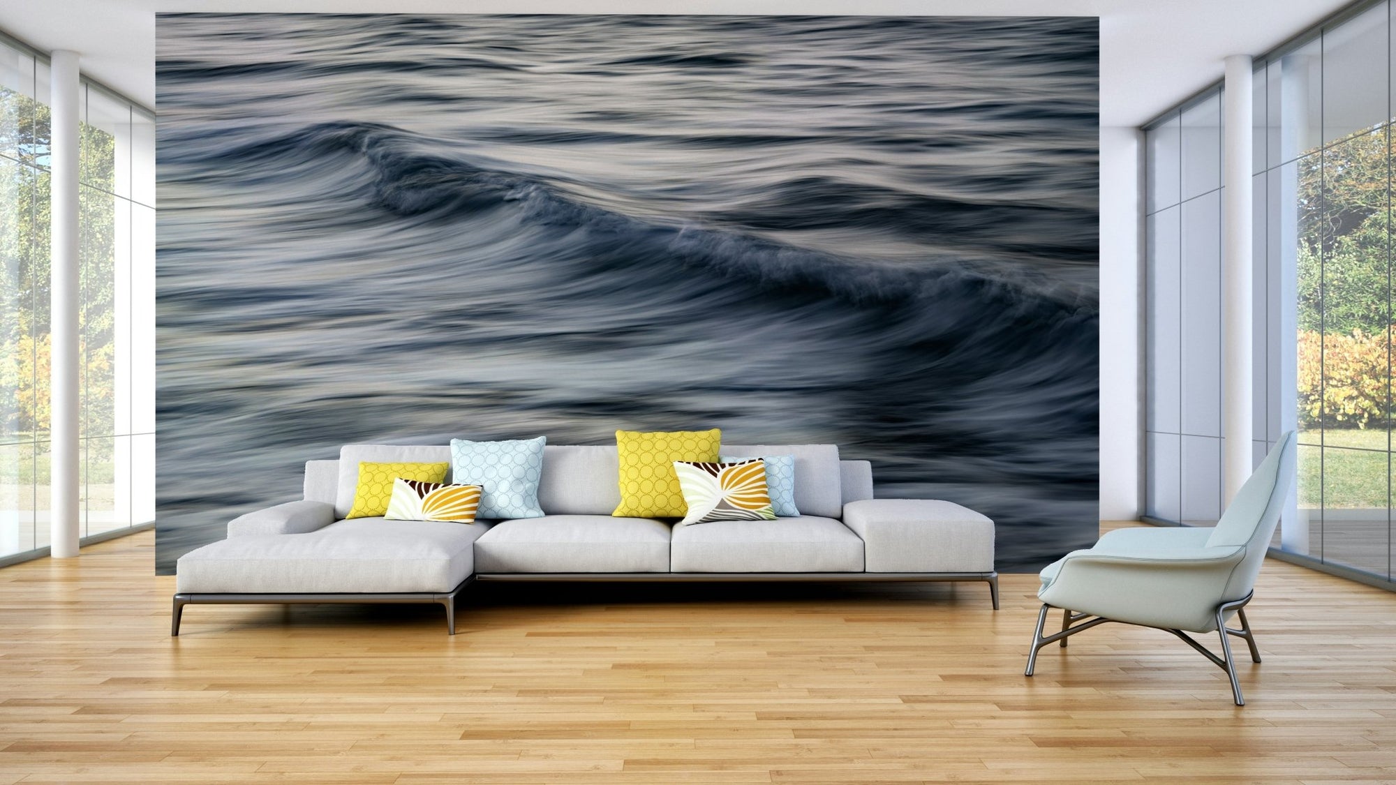A beautiful abstract wave wallpaper mural with subtle movement., GD4693