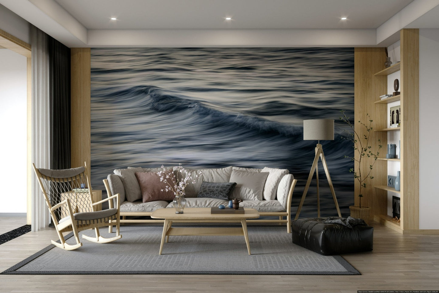 A serene coastal water wall mural for your decor.

