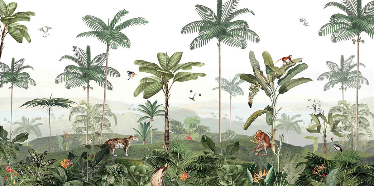 Jungle Jubilee Journeys Wall Murals in your room — zoomed