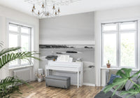 Soft rock pool pattern wallpaper for a calming bathroom or spa wall mural.