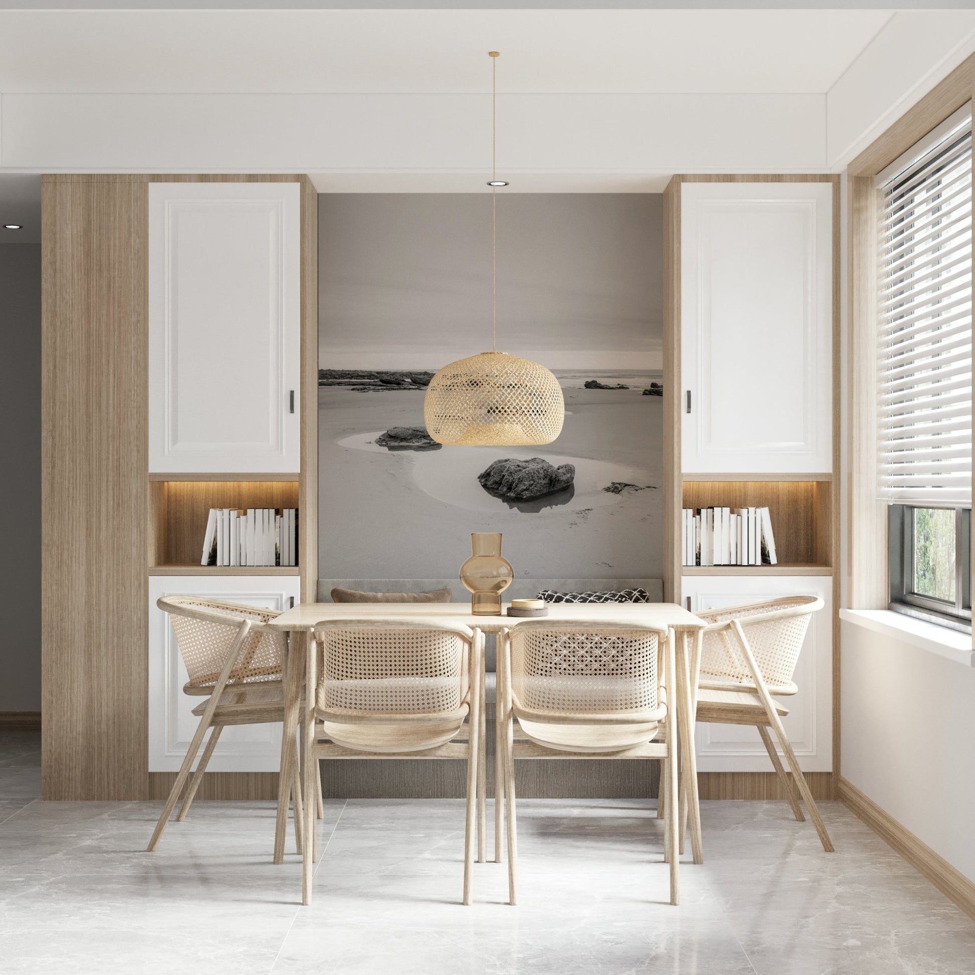 Tide Pools Wall Mural background for a peaceful yoga or wellness studio wallpaper.