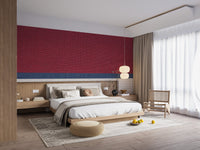 Fabric wallpaper mural with tied thread look
