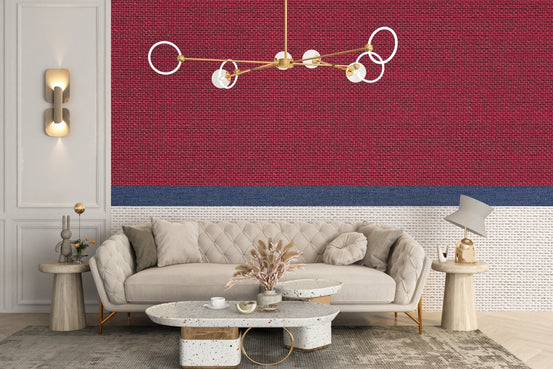 Tied thread fabric wallpaper mural design Strip-01
