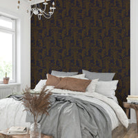 A serene jungle scene wall mural with majestic tigers.


