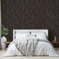 A calming jungle design wallpaper mural that defines a space.


