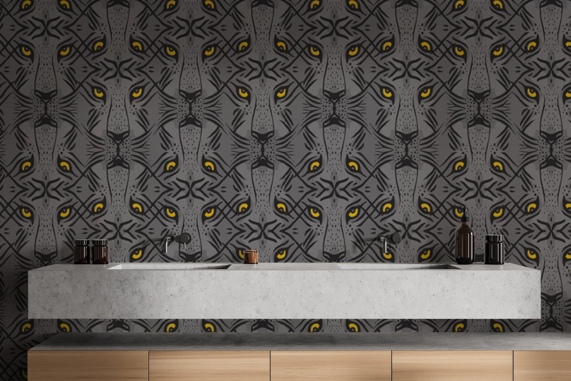 Stylish tiger wallpaper with a hypnotic touch, AN75